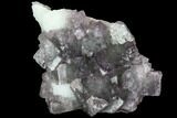 Purple Fluorite Crystals on Druzy Quartz - China #100730-1